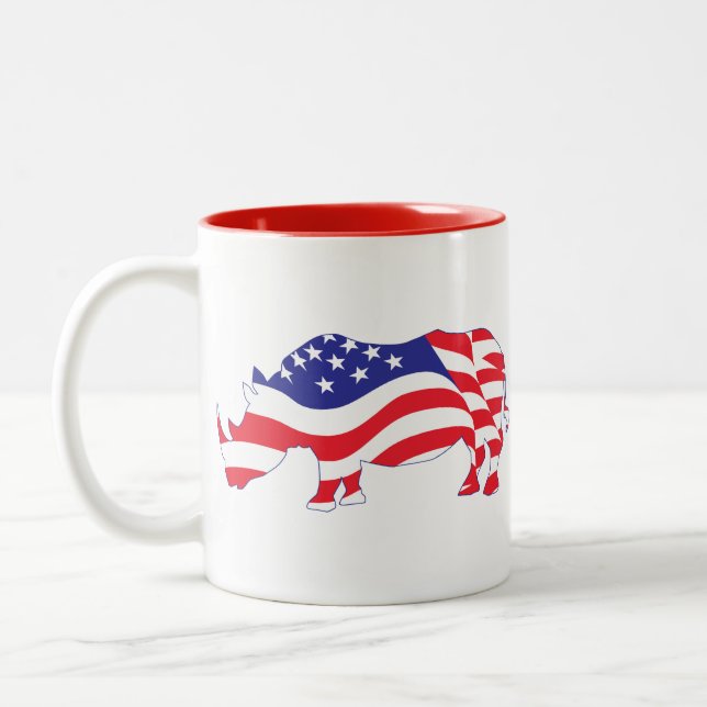Tasse 2 Couleurs Drapeau Rhino-USA (Gauche)