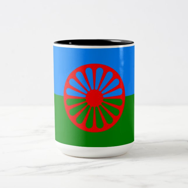 Tasse 2 Couleurs Drapeau romani (Centre)