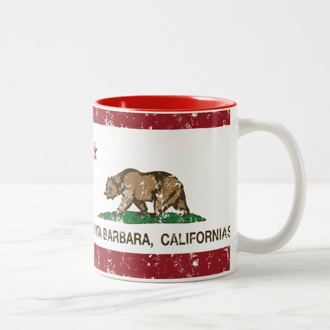 Tasse 2 Couleurs Drapeau Santa Barbara d'état de la Californie (Droit)