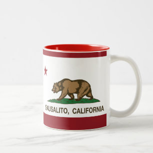 Tasse 2 Couleurs Drapeau Sausalito de République de la Californie