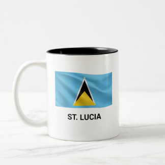 Tasse 2 Couleurs Drapeau Simple de Sainte-Lucie | Fierté Quotidienn