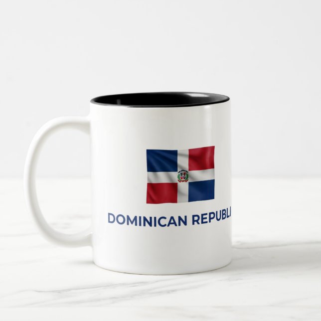 Tasse 2 Couleurs Drapeau Simple Dominicain | Fierté Quotidienne (Gauche)