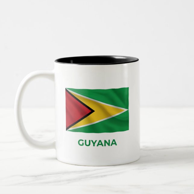 Tasse 2 Couleurs Drapeau Simple Guyana | Fierté Quotidienne (Gauche)