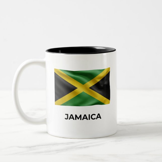 Tasse 2 Couleurs Drapeau Simple Jamaïque | Fierté Quotidienne (Gauche)