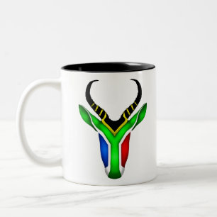 Tasse 2 Couleurs Drapeau sud-africain springbok