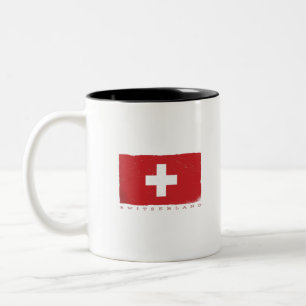 Tasse 2 Couleurs Drapeau SUISSE Pour amoureux suisses