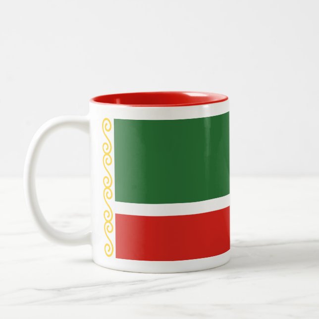 Tasse 2 Couleurs Drapeau tchétchène (Gauche)