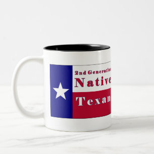 Tasse 2 Couleurs Drapeau texan natif de 2e génération