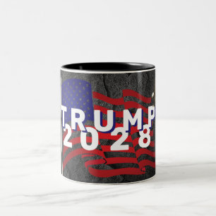 Tasse 2 Couleurs Drapeau Trump 2024 et aigle chauve