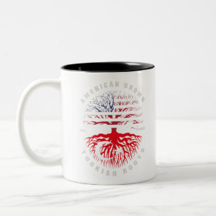 Tasse 2 Couleurs Drapeau turc américain
