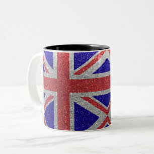 Tasse 2 Couleurs Drapeau Union Jack Londres Parties scintillant bri