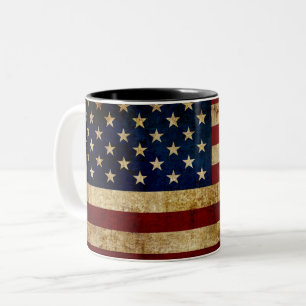 Tasse 2 Couleurs Drapeau USA / Grunge