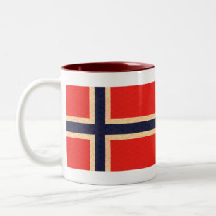 Tasse 2 Couleurs Drapeau vintage de Norvégien de motif