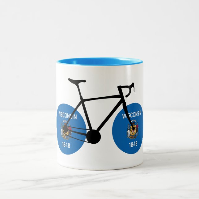 Tasse 2 Couleurs Drapeau Wisconsin Cyclisme (Centre)