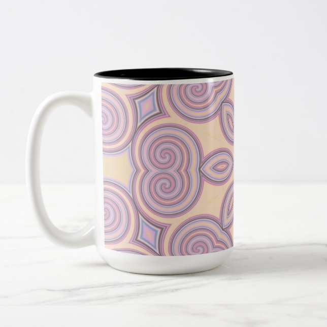 Tasse 2 Couleurs Dreamy Swirls - Pastel Motif psychédélique (Gauche)