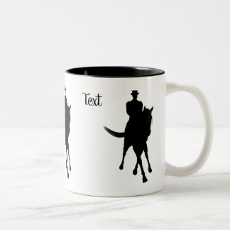 Tasse 2 Couleurs Dressage Cheval Et Rider Silhouette Personnalisé