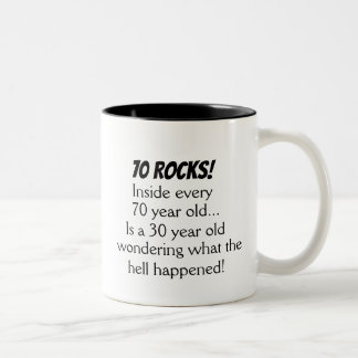 Tasse 2 Couleurs Drôle 70e anniversaire cadeau