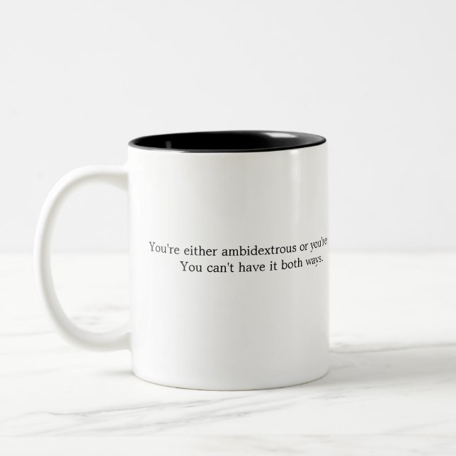 Tasse 2 Couleurs Drôle Ambidextre Les Deux Sens (Gauche)