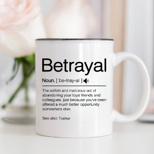 Tasse 2 Couleurs Drôle Betrayal Personnel Patron Quitter Cadeau Ami