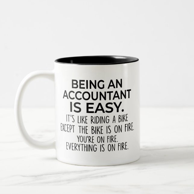 Tasse 2 Couleurs Drôle cadeau comptable, être comptable est facile (Gauche)