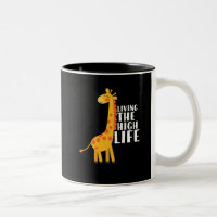 Drôle Caricature Giraffe Vivre La Haute Vie