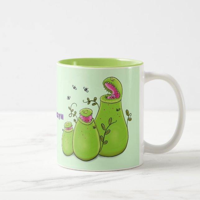Tasse 2 Couleurs Drôle carnivore carnivore carnivore plante dessin  (Droit)