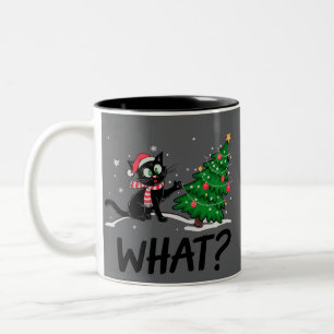 Tasse 2 Couleurs Drôle Chat Noir Poussant Arbre De Noël Chat Quoi ?