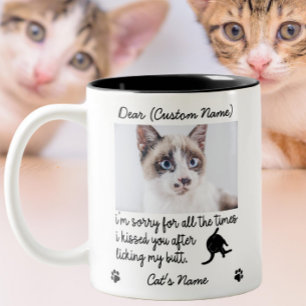 Tasse 2 Couleurs drôle Cher chat, Custom Funny Cat photo Cadeau