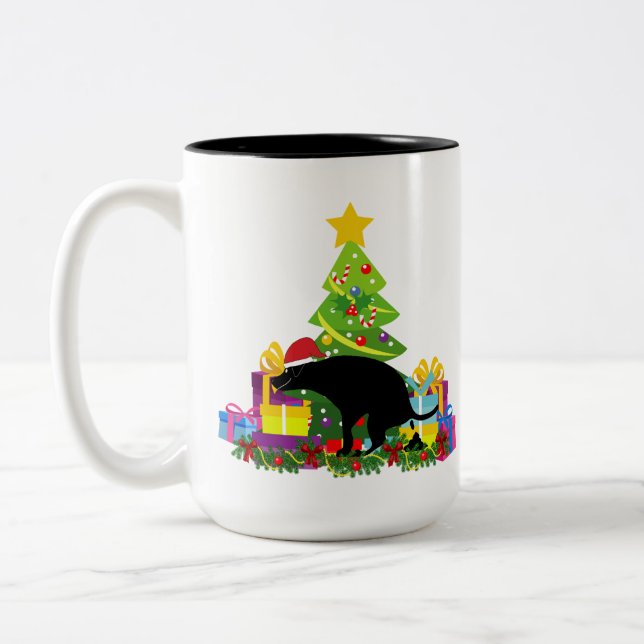 Tasse 2 Couleurs Drôle chien de balançoire (Gauche)