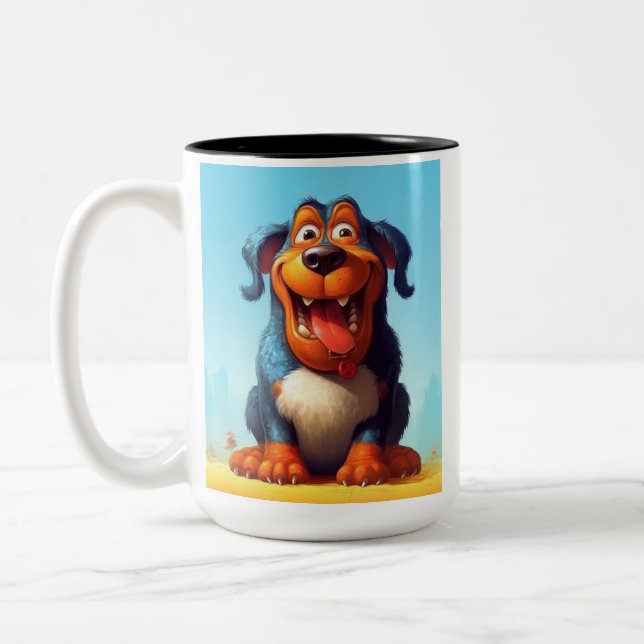 Tasse 2 Couleurs Drôle chien monstre : Sasquatch Slobaging (Gauche)