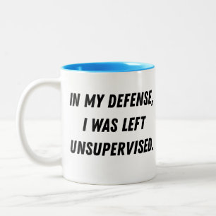 Tasse 2 Couleurs Drôle Citation d'excuse sur le dos. Joke Gag Cadea