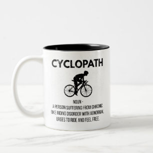 Tasse 2 Couleurs Drôle Cycopath Définition Cadeau, Vélo Papa