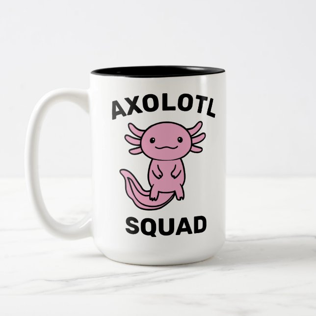 Tasse 2 Couleurs Drôle de groupe d'Axolotls mignons Fête modifiable (Gauche)