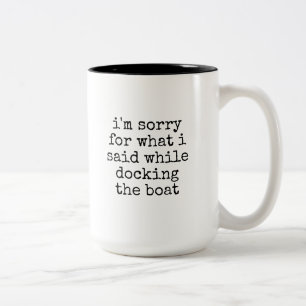 Tasse 2 Couleurs Drôle de plaisancier de yacht de voile blanc amarr