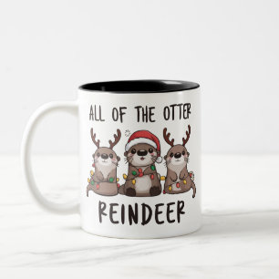 Tasse 2 Couleurs Drôle de tous les rennes de loutre animal de Noël
