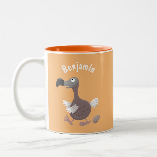 Tasse 2 Couleurs Drôle dessin animé d'oiseau de dodo (Gauche)