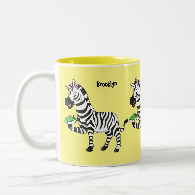 Tasse 2 Couleurs Drôle dessin animé zèbre (Gauche)