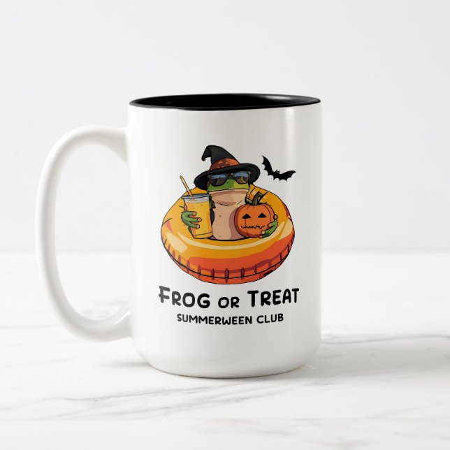 Tasse 2 Couleurs Drôle d'Halloween  Summerween Vibes Grenouille Ani (Gauche)