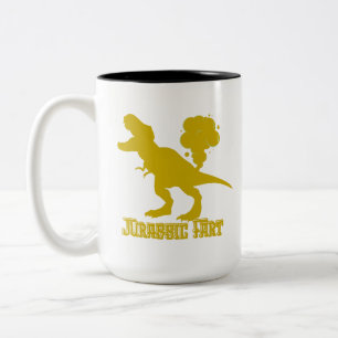 Tasse 2 Couleurs Drôle dinosaure de farce