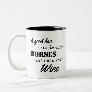 Tasse 2 Couleurs Drôle Equestre Cheval Vin Café Thé