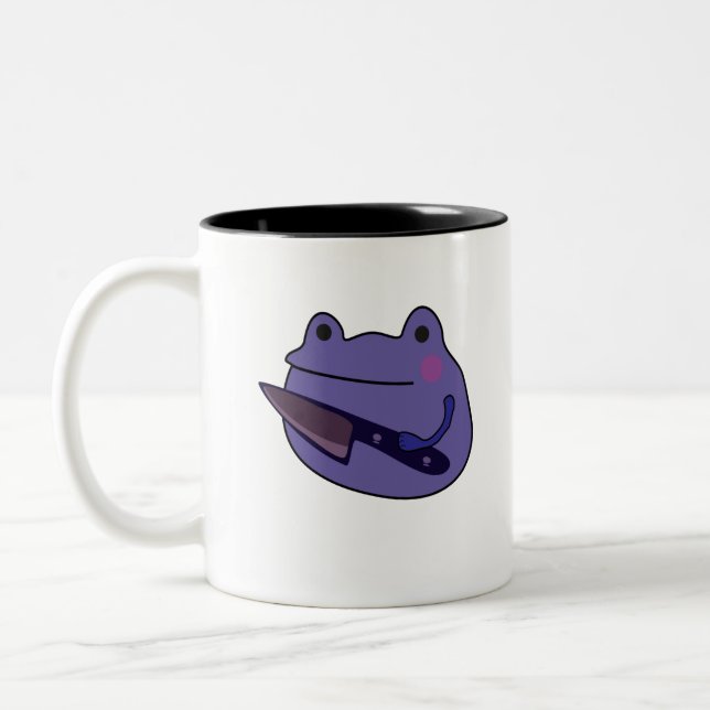 Tasse 2 Couleurs Drôle Grenouille Kawaii avec couteau Frog Amateurs (Gauche)