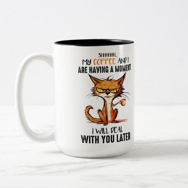 Tasse 2 Couleurs Drôle Grumpy Cat (Gauche)