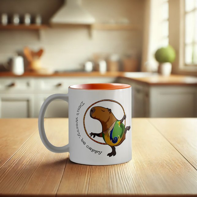 Tasse 2 Couleurs Drôle Gymnaste rythmique Capybara Hoop Dessin (Créateur téléchargé)