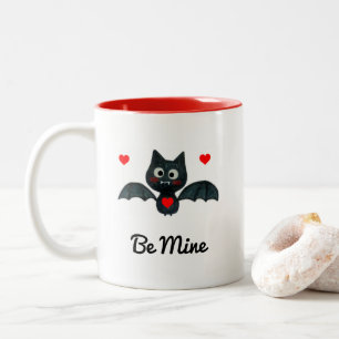 Tasse 2 Couleurs Drôle, je suis folle de toi, Chauve-souris Valenti