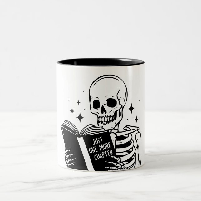 Tasse 2 Couleurs Drôle Juste Un Chapitre de Plus à Lire Squelette  (Centre)