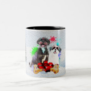 Tasse 2 Couleurs Drôle mignon Chih Tzu Chien Noël