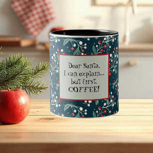 Tasse 2 Couleurs Drôle Noël Fesive dire