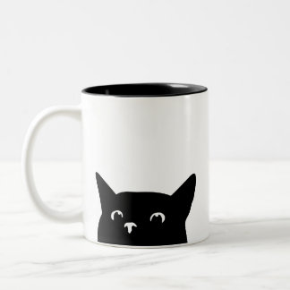 Tasse 2 Couleurs Drôle Peeking Cat