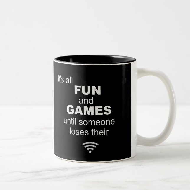 Tasse 2 Couleurs Drôle Perdre Internet WiFi - Noir (Droit)