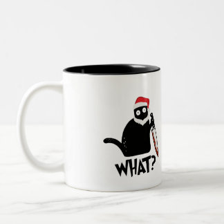 Tasse 2 Couleurs Drôle Père Noël Meurtrier Chat Noir Quoi ? Avec Co